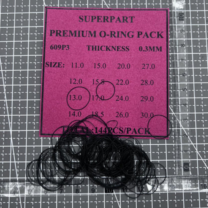 144pcs 0.3mm Thickness 16 Sizes Waterproof O Ring Kit Watch Back Gasket Washers