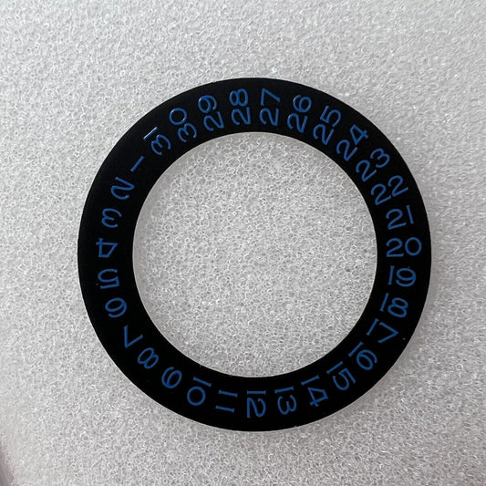 Blue font date wheel overlay for ETA2824 2836 Miyota 8215/8200 watch movements, date at 3 o'clock.