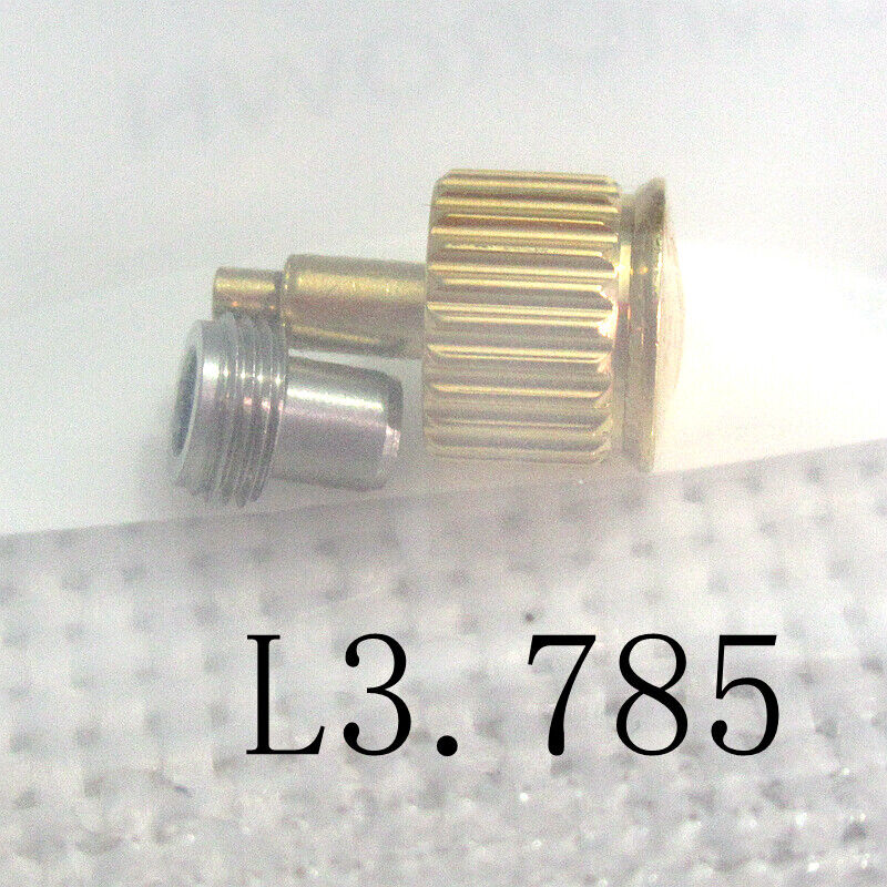 Golden 6X5mm replacement watch crown for Conquest L3.785, durable generic accessory for timepiece repair.