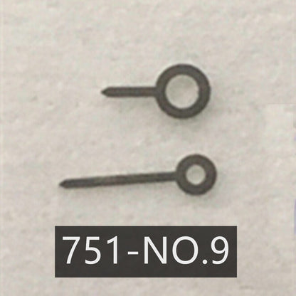Black 2 hands for Ronda 751 quartz watch movement, sleek design for precise timekeeping.