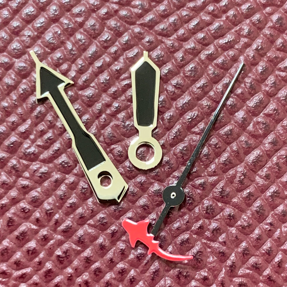 Black watch hands set with second hand, compatible with NH35/NH36/4R36 movements for Turtle and Fish models.