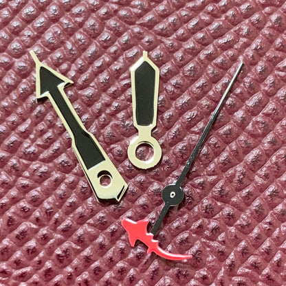 Black watch hands set with second hand, compatible with NH35/NH36/4R36 movements for Turtle and Fish models.