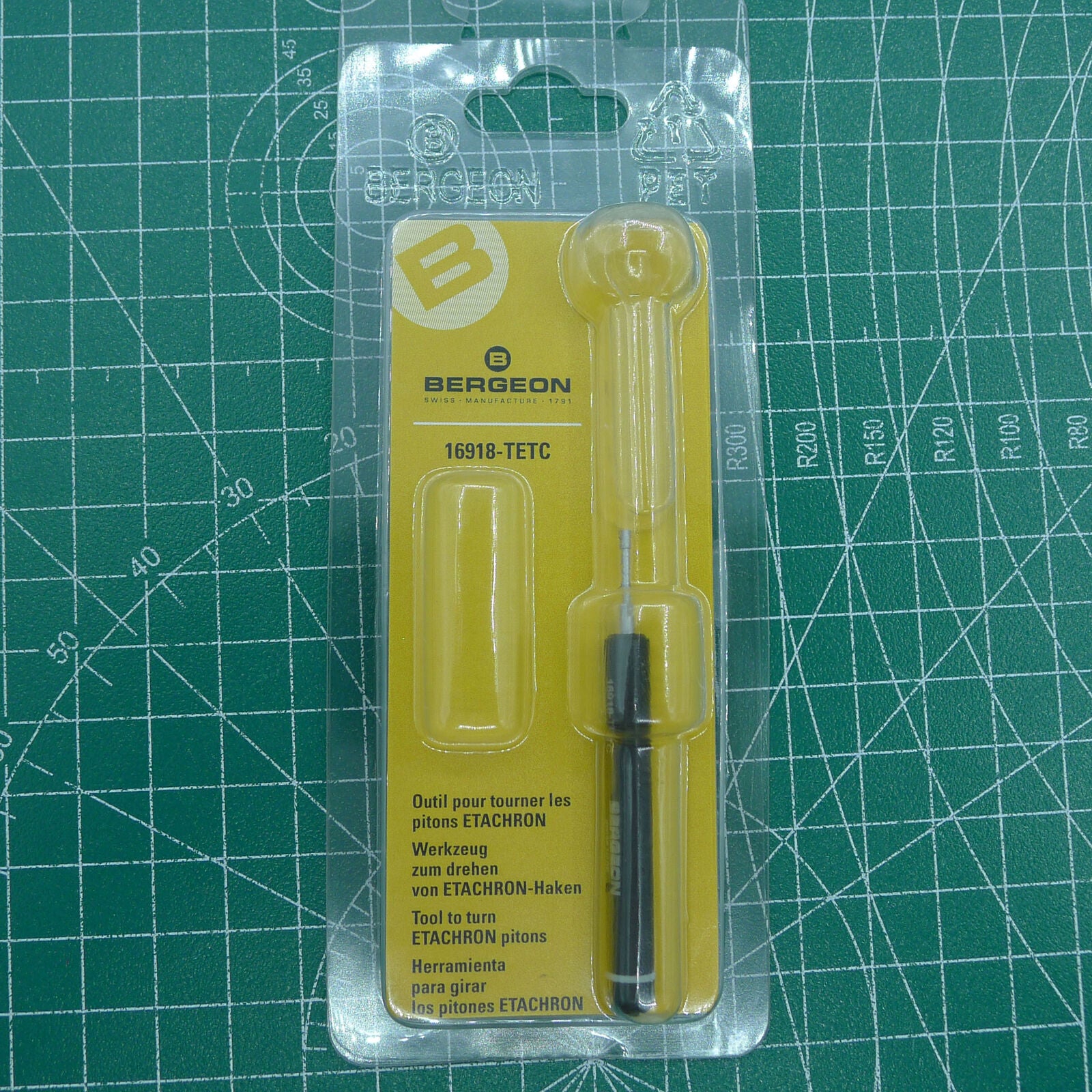 Bergeon 16918-TETC precision screwdriver for ETACHRON pitons, ideal for watchmaker adjustments.