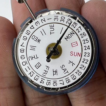 DG2813 silver automatic mechanical watch with day-date display by Tian Jing, sleek accessory design.