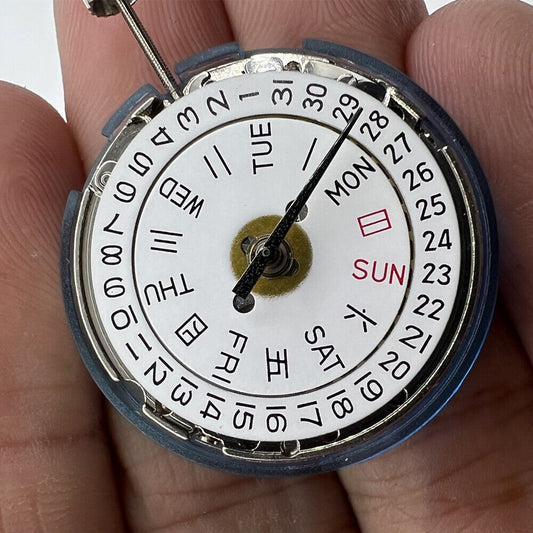 DG2813 silver automatic mechanical watch with day-date display by Tian Jing, sleek accessory design.