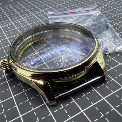 44mm 316L Golden Watch Case for Movement Seagull ST3600/ST3621/ETA6497/ETA6498