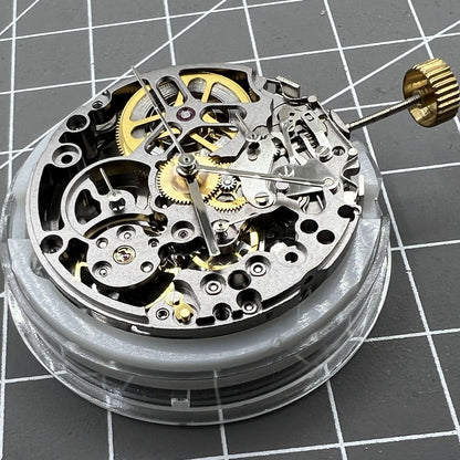 Hollow Black SL4802 watch featuring 41-jewel automatic chronograph movement, perfect for precision timekeeping.