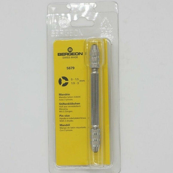 Bergeon 5679 Pin Vice Watchmaker Original Swiss Made Watch Repair Tools