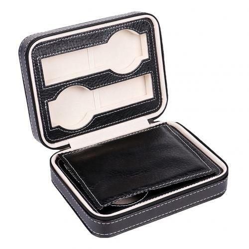 2/4/8 Grids Portable Watch Box Case Organizer PU Leather Zipper Watch Display