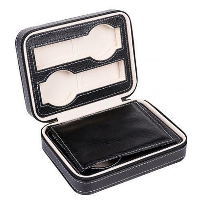 2/4/8 Grids Portable Watch Box Case Organizer PU Leather Zipper Watch Display