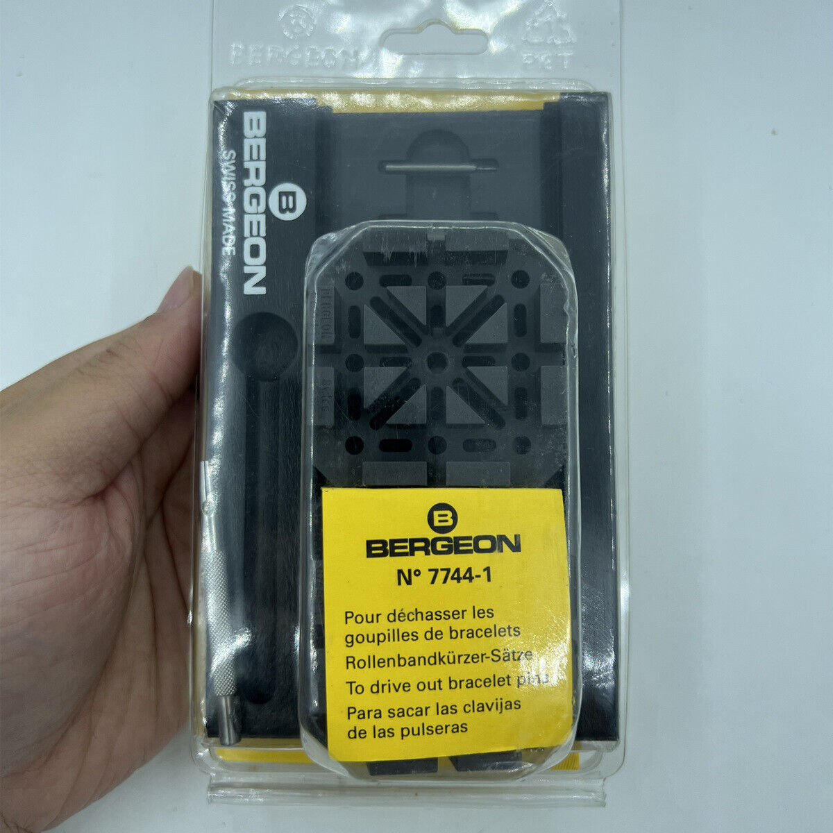 Bergeon 7744 watch bracelet pin remover tool for precise watch band adjustments and repairs