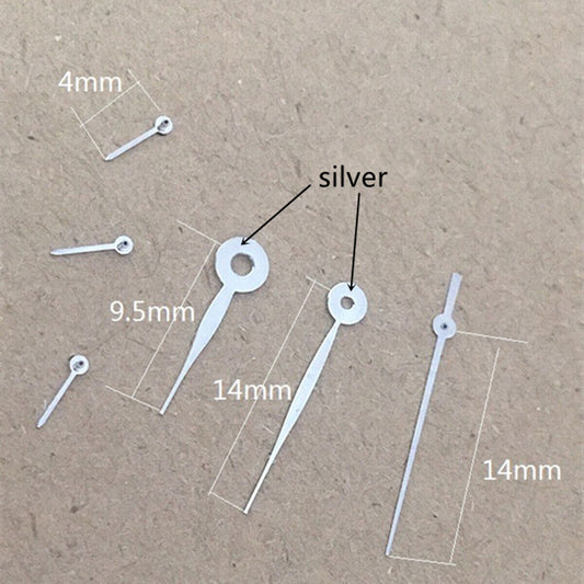 Silver Trim 14mm Long Pointed Shape Watch Hands for Miyota OS10 OS20 OS60 OS80