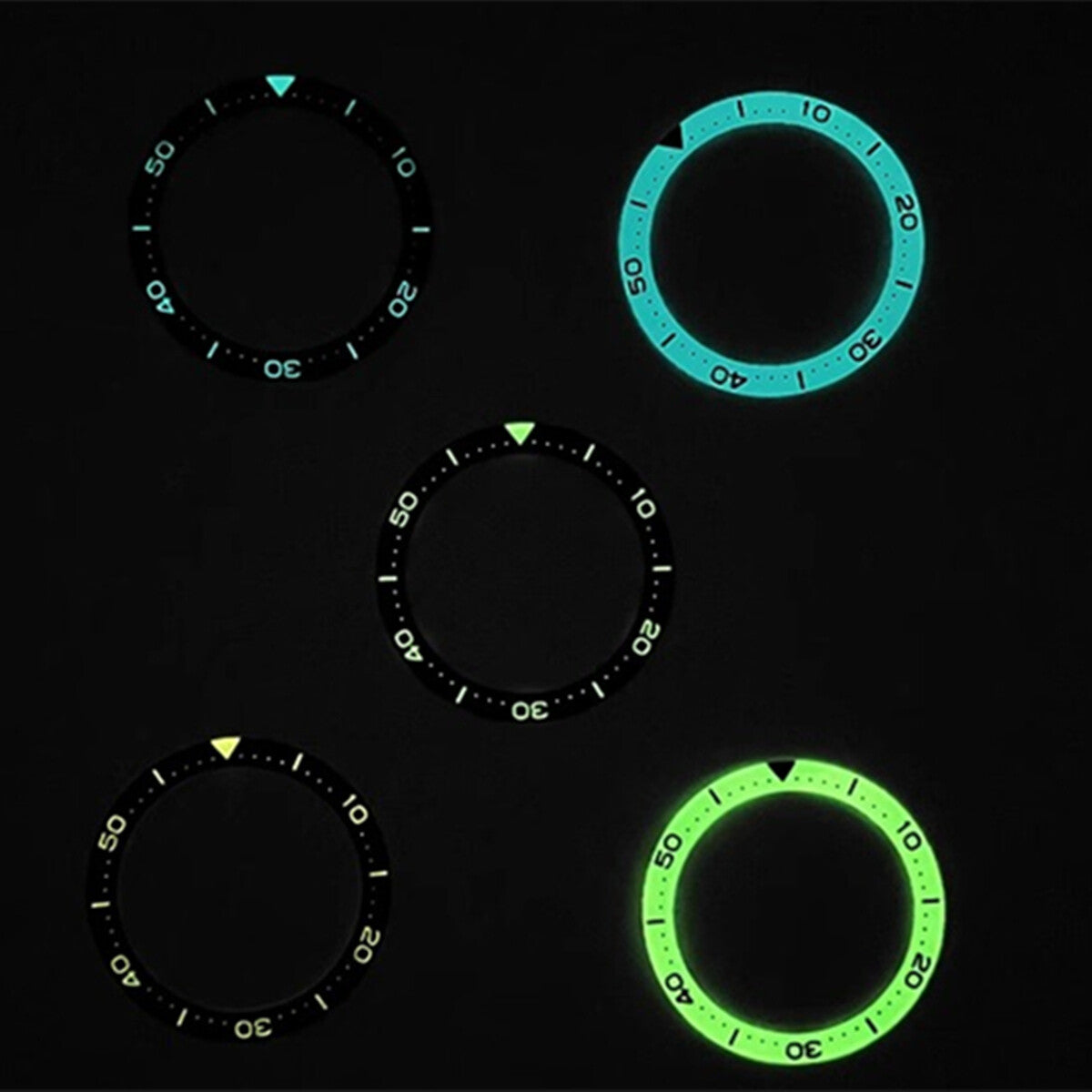 40,3/32,8 mm C3/BGW9 Grün/Blau Lume Tauchen Flache Uhr Lünette Einsatz Uhr Teil