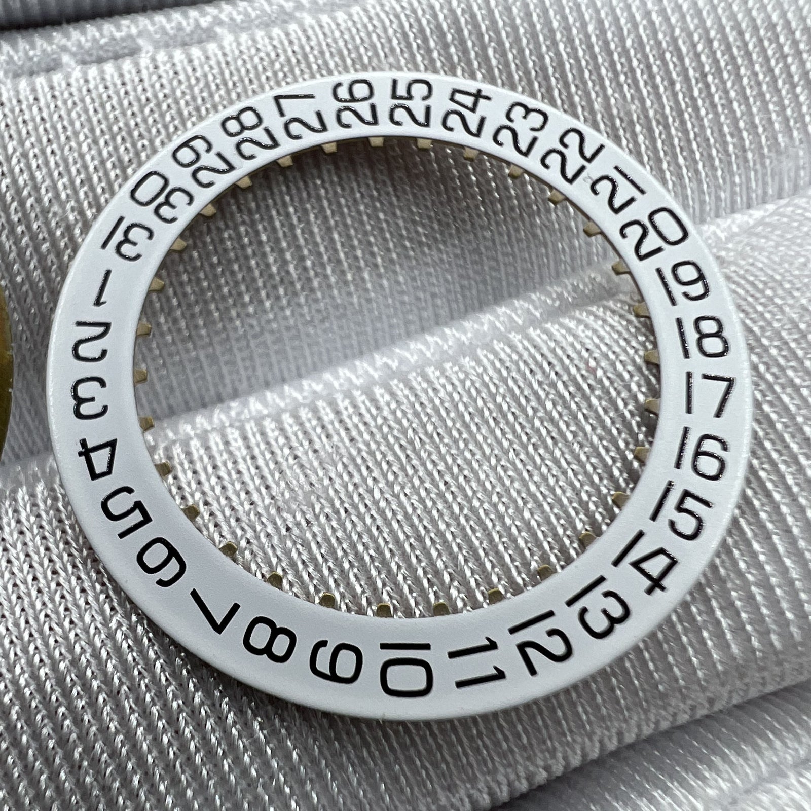 Generic Date at 6 white date disk wheel for ETA2824-2 watch movement, precise replacement component.