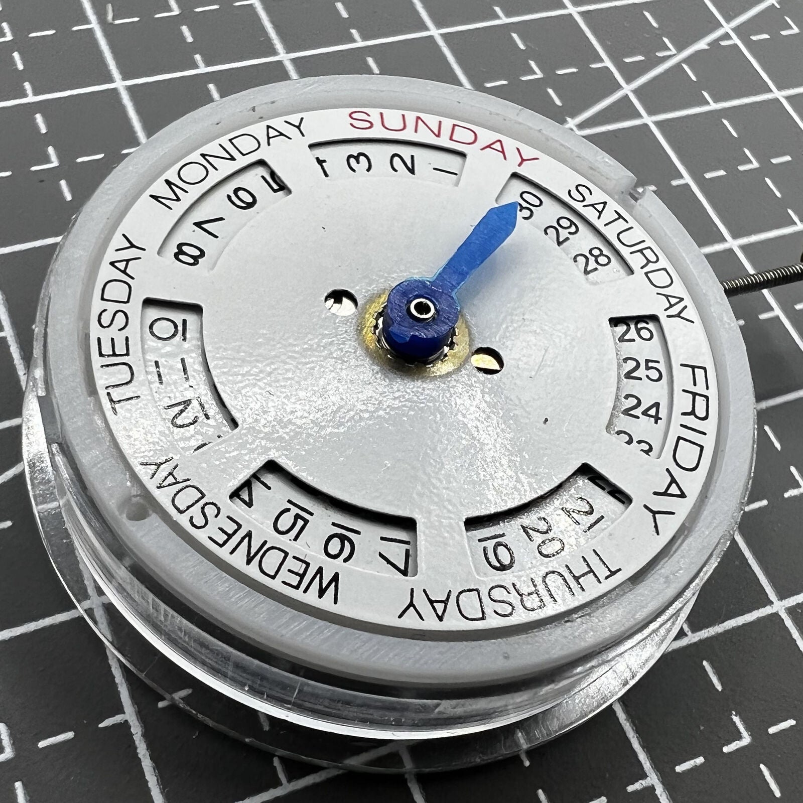 MINGZHU 2813 8205 silver automatic watch movement showing date and day functions