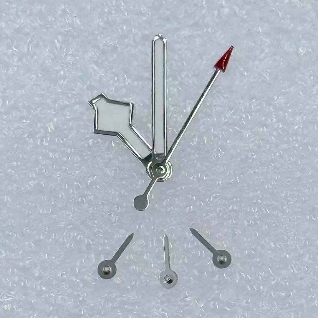 Silberner gr�ner Leuchtzeiger Uhr mit 6 Zeigern, kompatibel mit VK63 Uhrwerk, markantes Design.