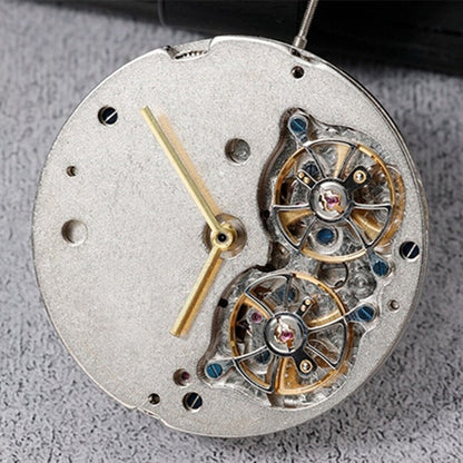Silbernes, in China hergestelltes, multifunktionales automatisches mechanisches Uhrwerk mit Doppelschwungrad