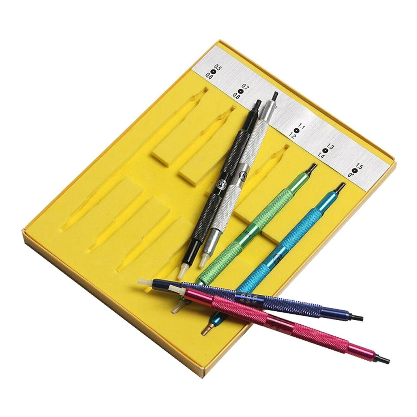 Watchmakers hand presser tool for precise watch hand fitting and setting in repairs.