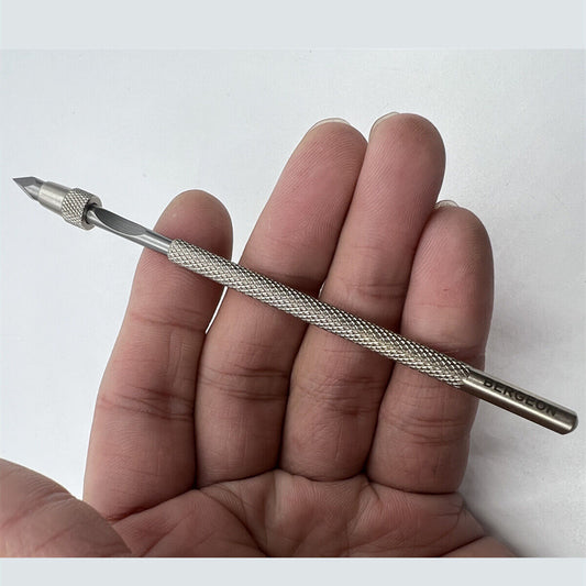 Bergeon 4072 pin vise, 105mm, for holding hairsprings in Swiss watchmaking precision tasks.