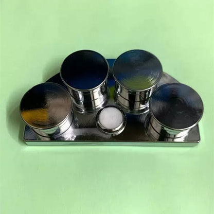 Watch Oil Cup Stand with 4 stainless steel oiler dishes and cover, precise tool by 30180-A for watch repair.