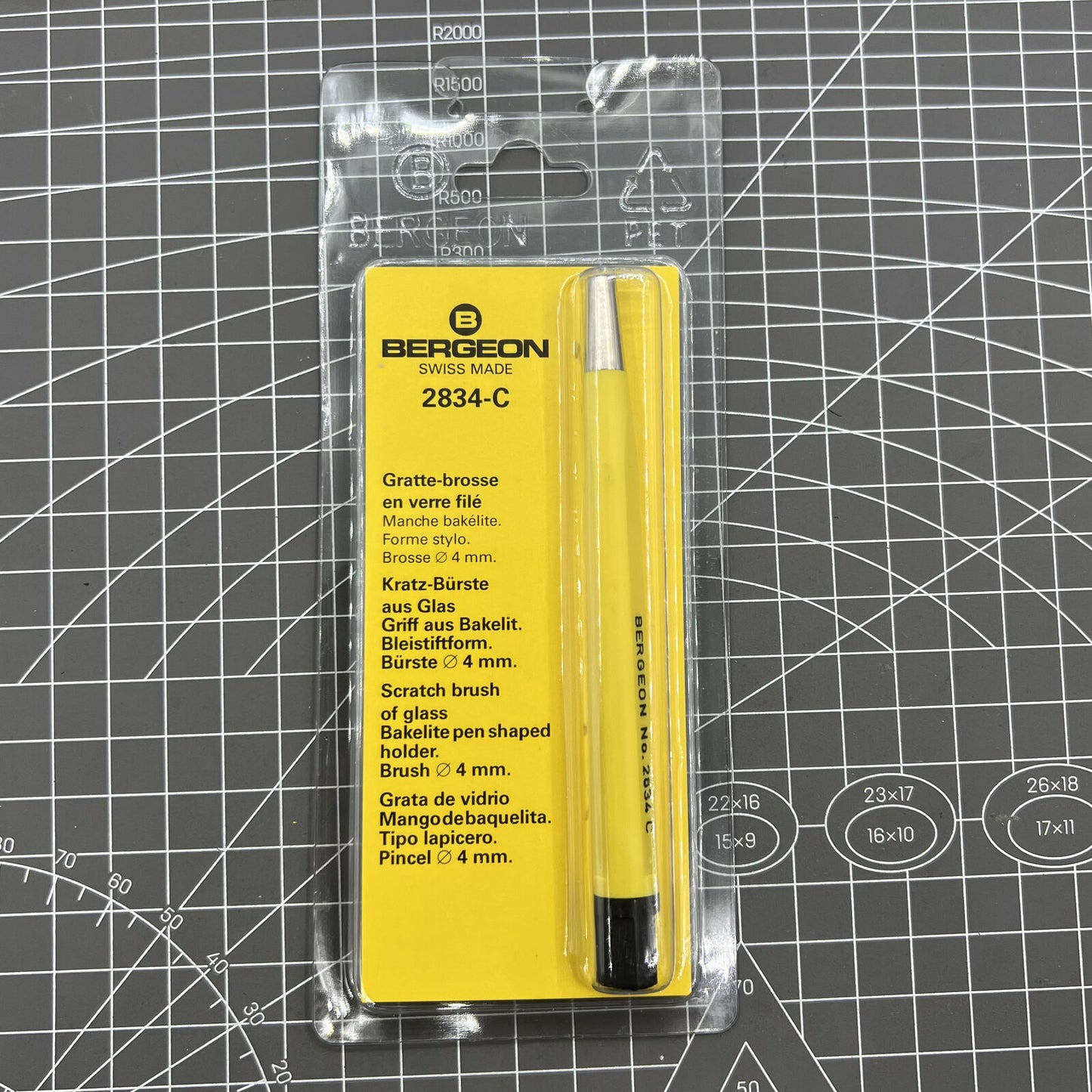 Bergeon 2834-C fibre scratch brush for glass cleaning and polishing in watch accessories.