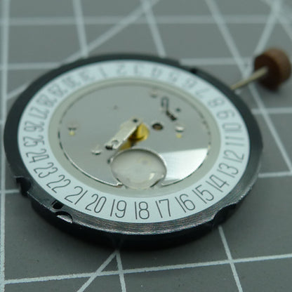 Swiss Ronda 515 quartz watch movement with date window at 6 o'clock, precise timekeeping by Ronda.