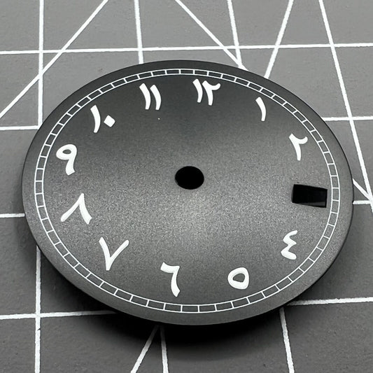 28.50mm AB-4#1 Arabic numeral watch dial for NH35 NH35A movement, classic design.
