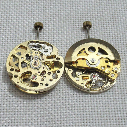 DANDONG 26.5mm automatic watch movement with hollow golden design for precise timekeeping.