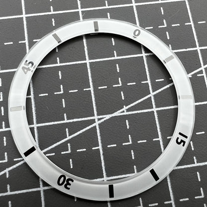 Lot de 2 inserts de lunette de montre en céramique blanche de 31 mm avec chiffres pour montre homme et femme 
