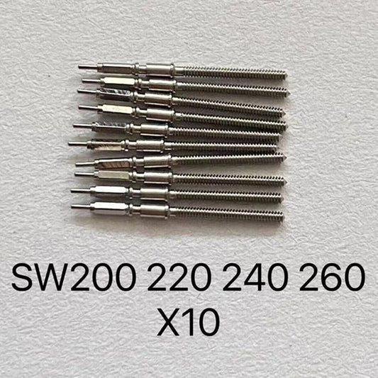 Lot de 10 tiges de remontoir génériques pour montres SW200, SW220, SW240, SW260 