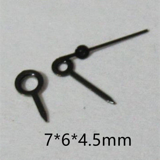 7mm black painted watch hands set by Miyota, compatible with models 2035, 2115, 2105, 2305, 2315, 2005.