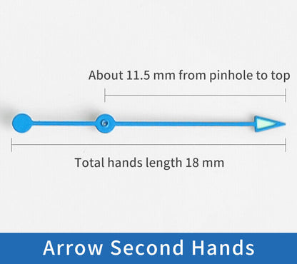 Luminous watch hands for SKX007 and SKX009, compatible with NH35A and NH36A movements.