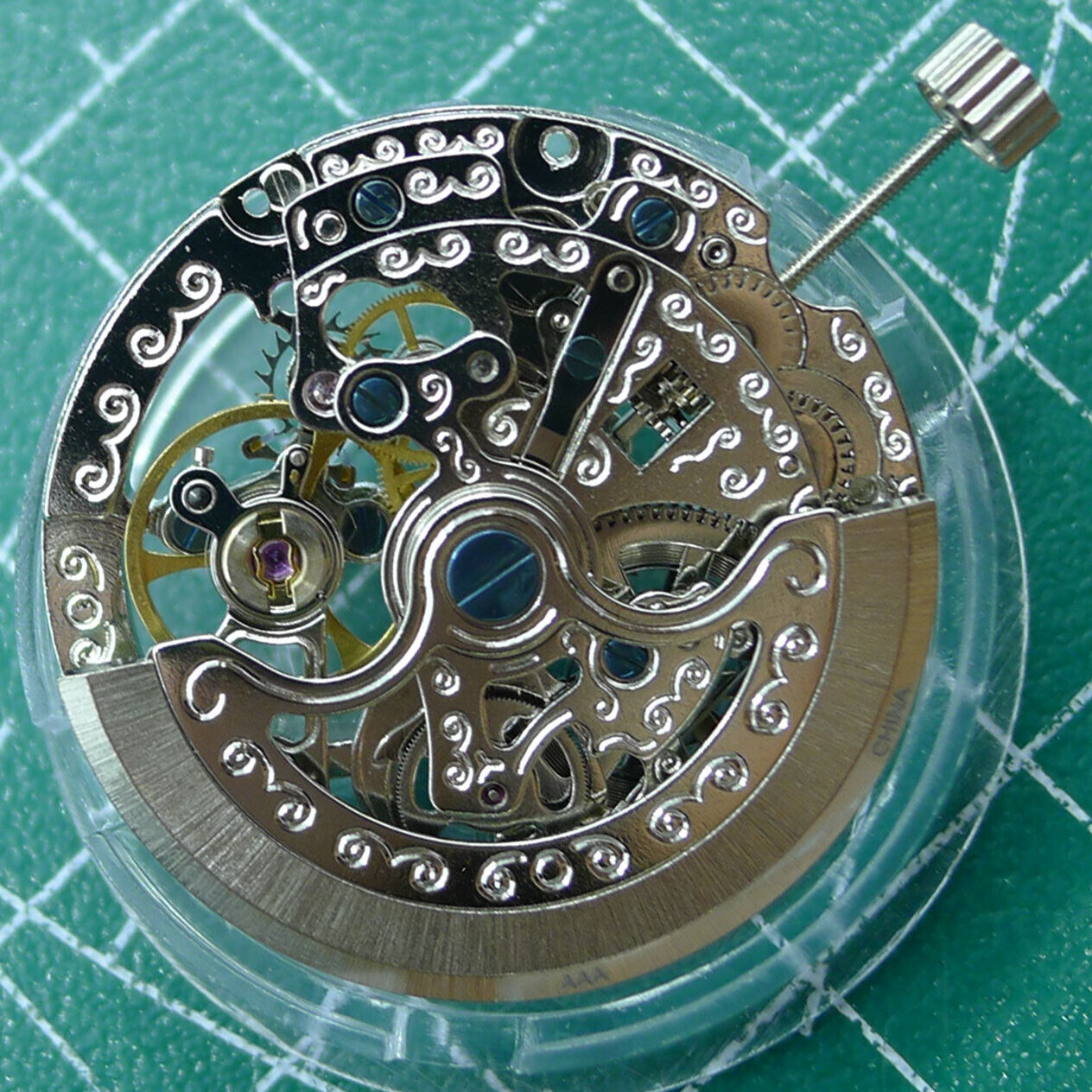 TY2807 Skeleton automatic watch movement by T16, precision replacement for mechanical repair and upgrade.