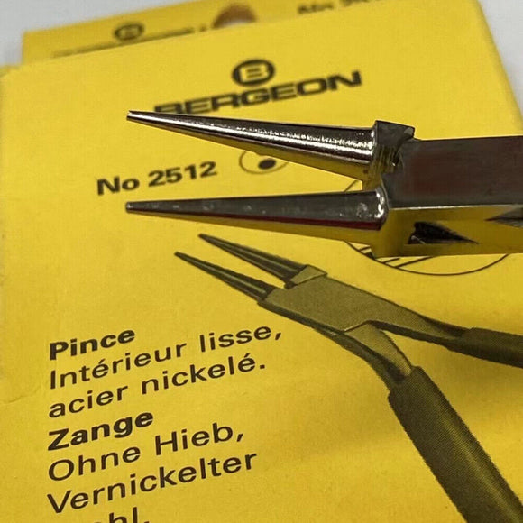 Bergeon 2512 Smooth Box Jointed Round Nose Pliers Jewellers 115mm Watch Tools