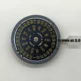 NH36 Japan Crown At 3.0/3.8 Automatic Mechanical Movement Black Dial Golden Font
