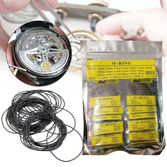 0.5-0.9mm Thickness Waterproof Rubber O-Ring Seal Gasket For Watch Back Case