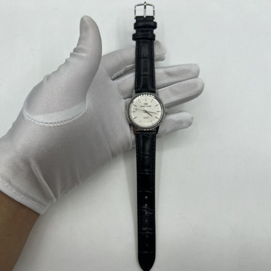 Beijing 36mm Double Rhomb manual watch with silver case and silver nail strap, classic design.