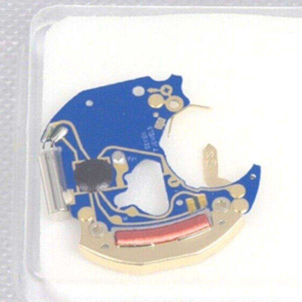 Swiss Made ETA 956.412 quartz watch part with detailed circuit board for precise timekeeping.