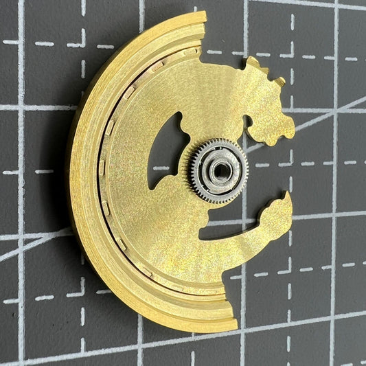 Golden Dragon carved rotor oscillating weight for NH35 NH36 watch movement, enhancing automatic winding performance.