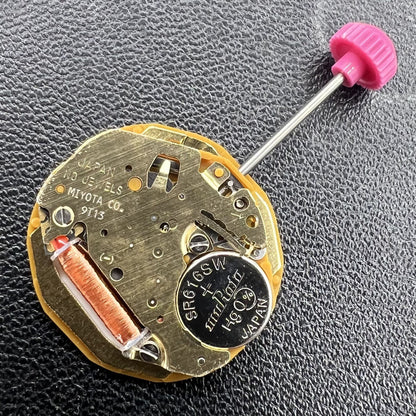 Miyota 9T13 quartz watch movement with date at 6 o'clock, Japan-made precision accessory for repairs.