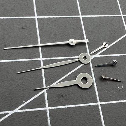 Silver 14mm arrow-style watch hands, no lume, fits Miyota 0S11 for precise timing adjustments.