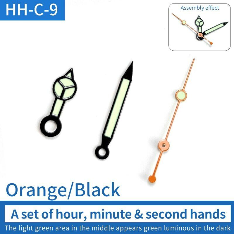 Green Luminous Watch Hands Sets Pins Suitable For Skx007/009 NH35 Movement
