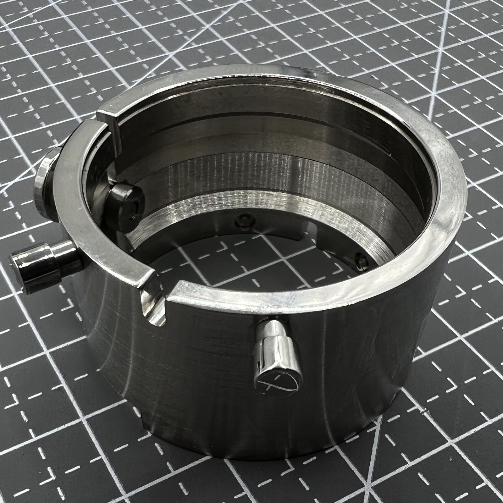 Chromium-plated ETA 7750 movement holder by Generic for precise and secure watch repair tasks