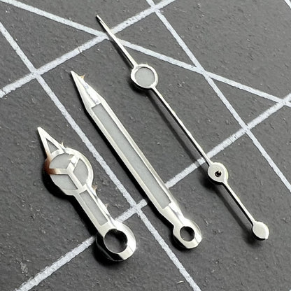 Luminous hour, minute, and second hands set for RLX 3135 watch movement by Luminous, perfect for repair.