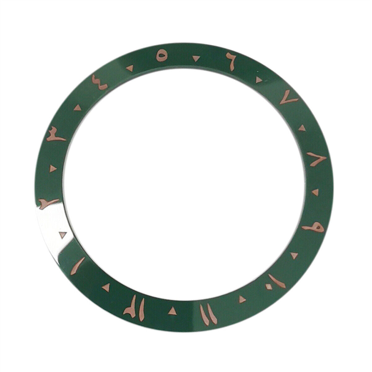 Ceramic 38mm inclined bezel with Arabic numerals 1-12 for 40mm SUB watch case, perfect for custom watch upgrades.