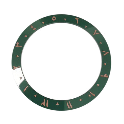 Ceramic 38mm inclined bezel with Arabic numerals 1-12 for 40mm SUB watch case, perfect for custom watch upgrades.