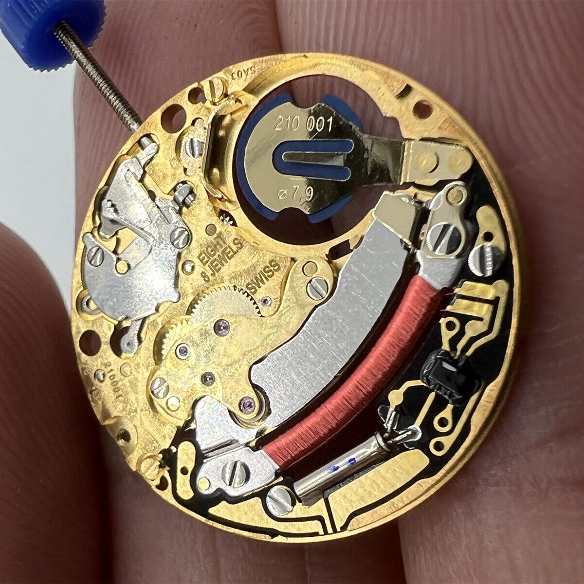 ETA 210.001 quartz watch with 2 hands, Swiss ETA movement for accurate timekeeping.