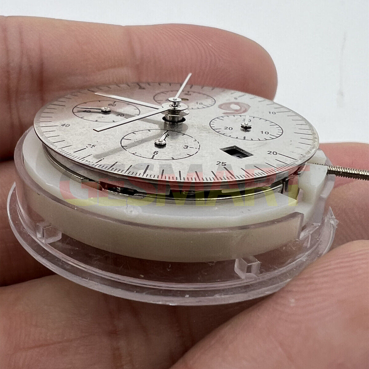 China Made 7750 white mechanical watch movement featuring single calendar and small second indicators at 3, 6, and 9 positions.
