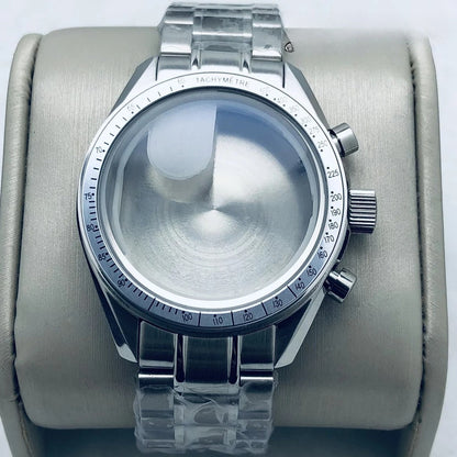 39.7mm Watch Moon Back Cover Case Chronograph Fit VK63 VK64 For OMG 20mm Strap