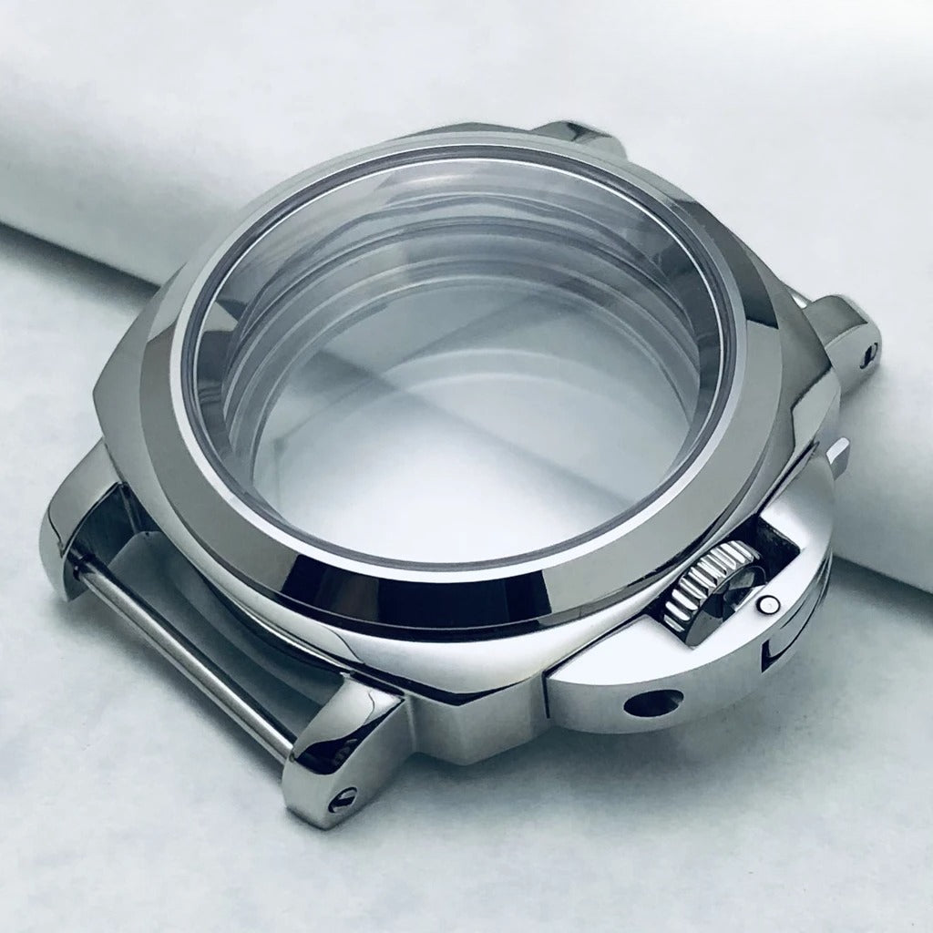 40MM Sapphire Polished/Sand Steel Watch Case With Handle Case Fit NH35/36 4R36